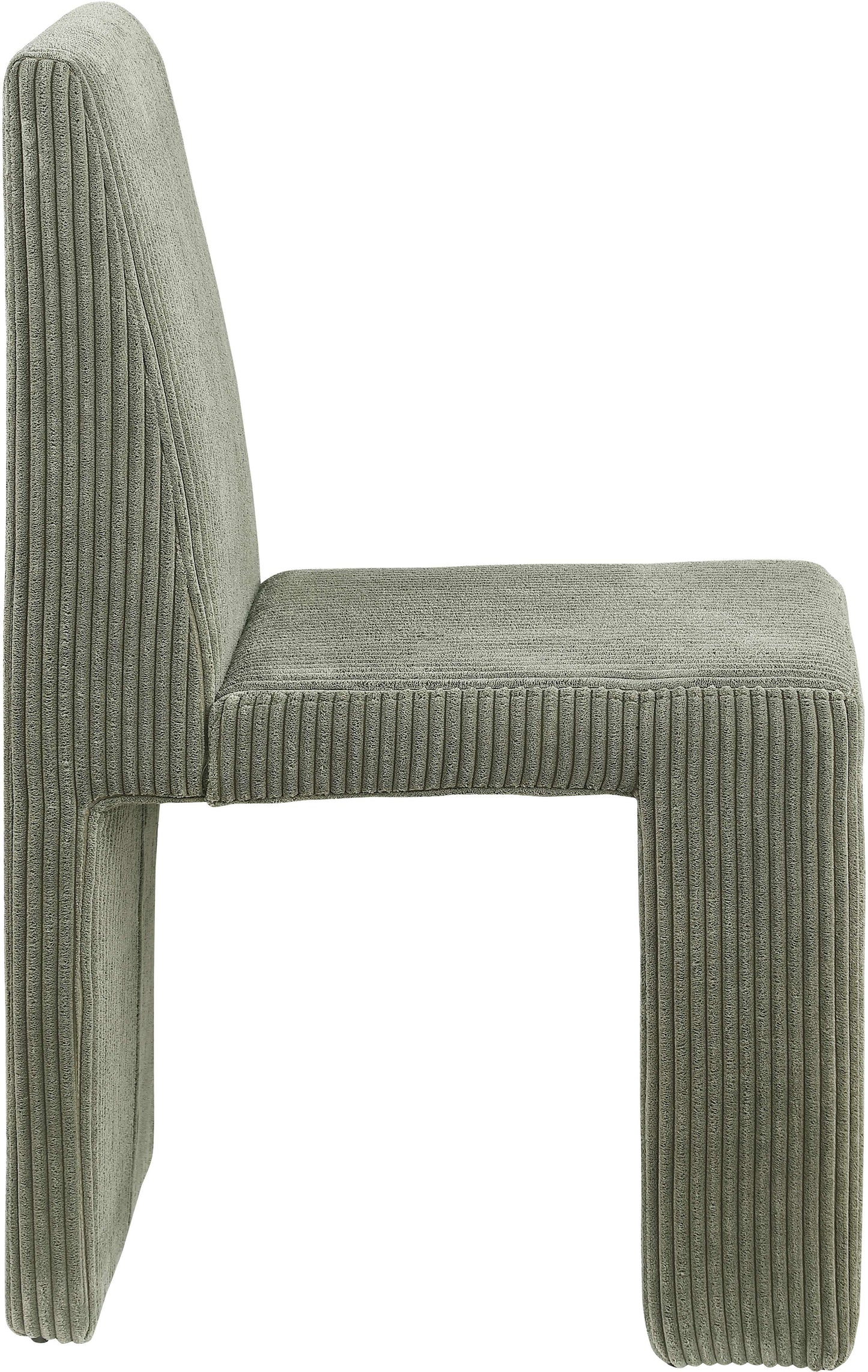 aubrey green microsuede corduroy fabric dining chair