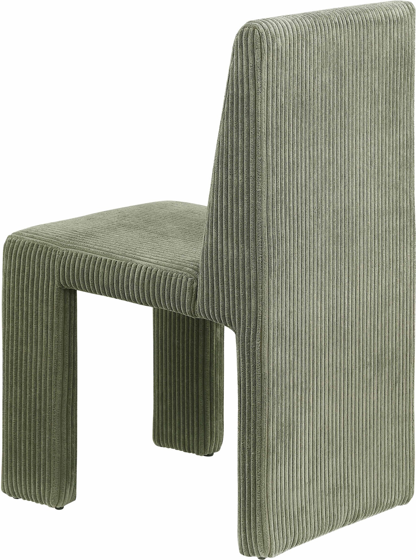 aubrey green microsuede corduroy fabric dining chair