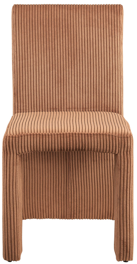 Aubrey Saddle Microsuede Corduroy Fabric Dining Chair