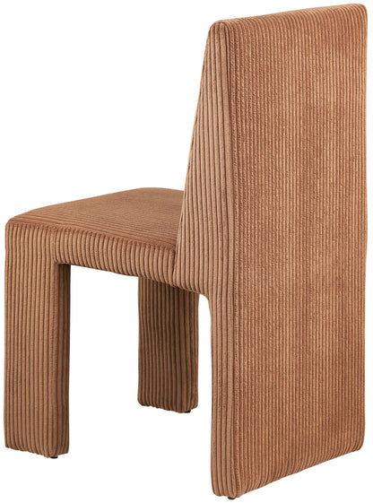 Aubrey Saddle Microsuede Corduroy Fabric Dining Chair