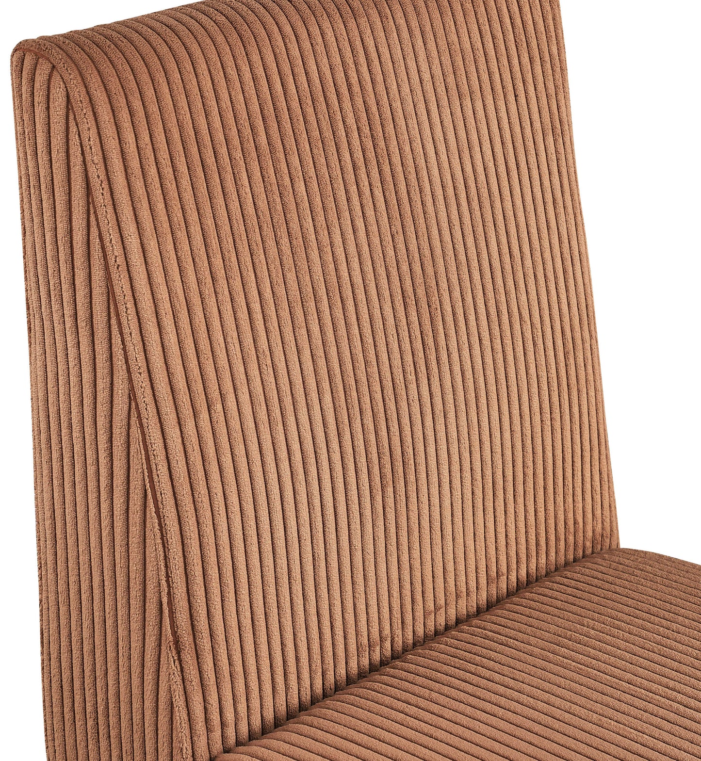 aubrey saddle microsuede corduroy fabric dining chair