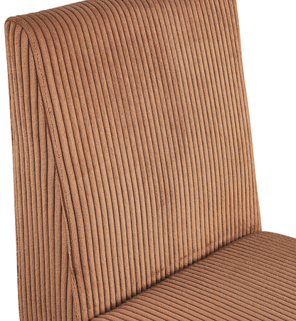 Aubrey Saddle Microsuede Corduroy Fabric Dining Chair