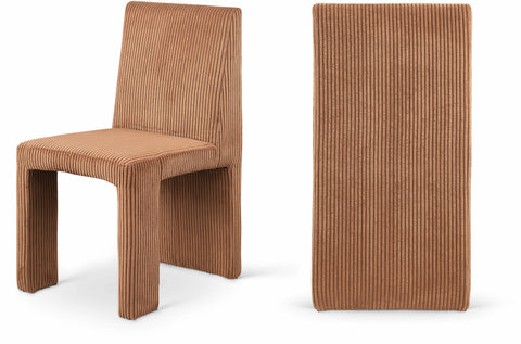 Olive Saddle Corduroy Fabric Upholstered Dining Chair, 2-Piece