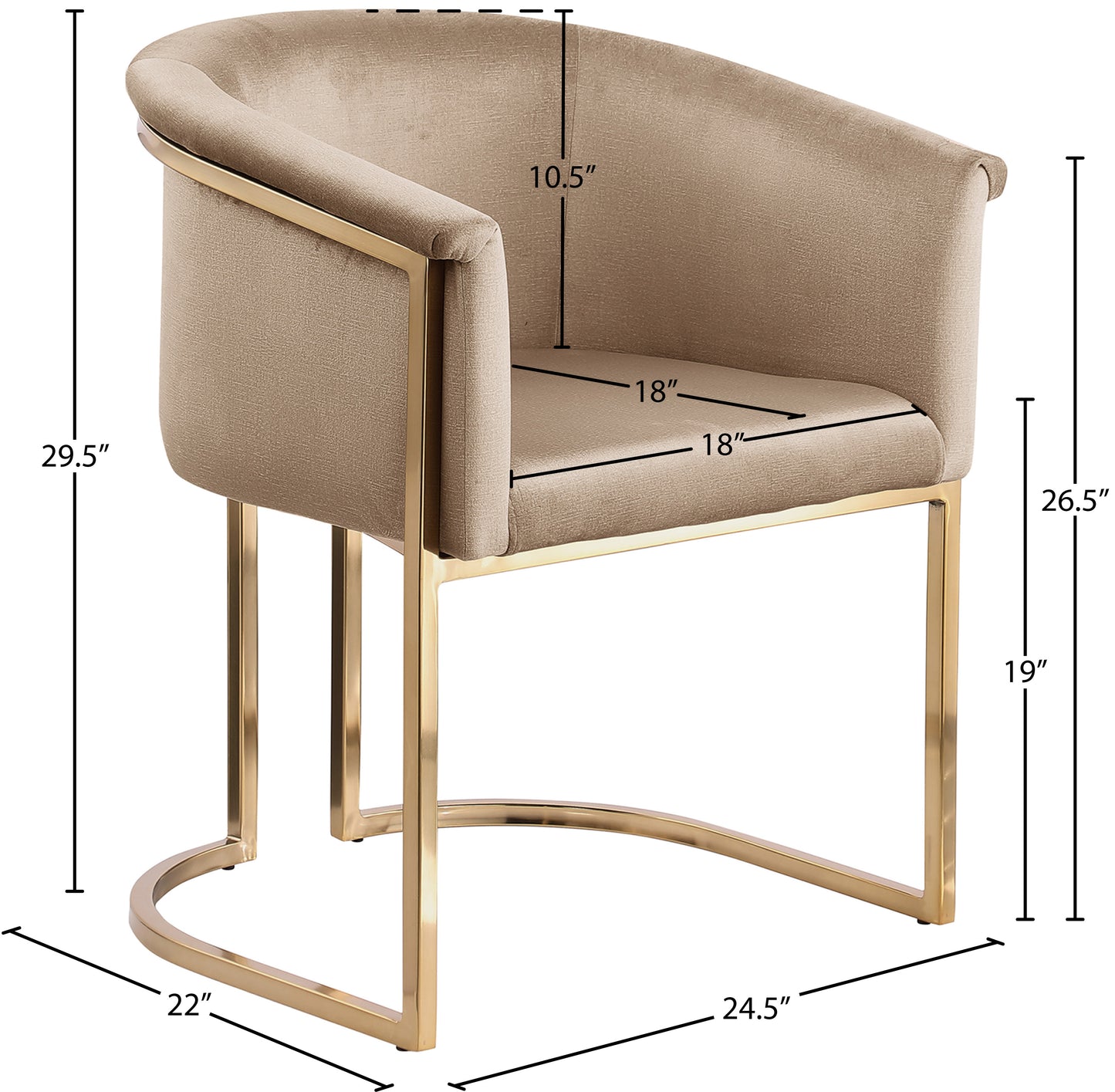 love beige velvet dining chair c