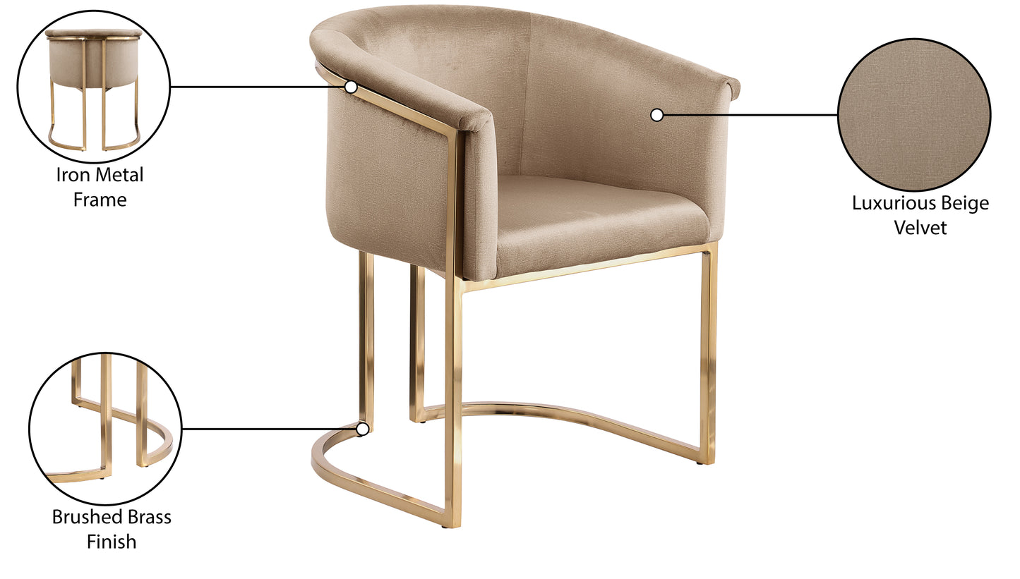 love beige velvet dining chair c