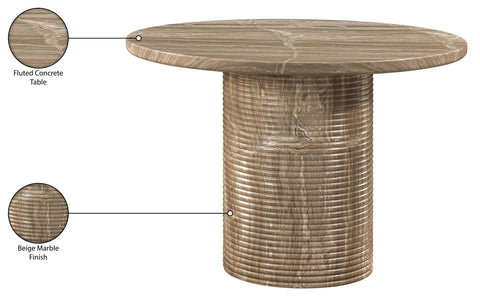 Dorian 43" Beige Concrete Indoor/Outdoor Dining Table, 1 Piece