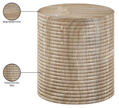 Dorian Beige Concrete Indoor/Outdoor End Table, 1 Piece