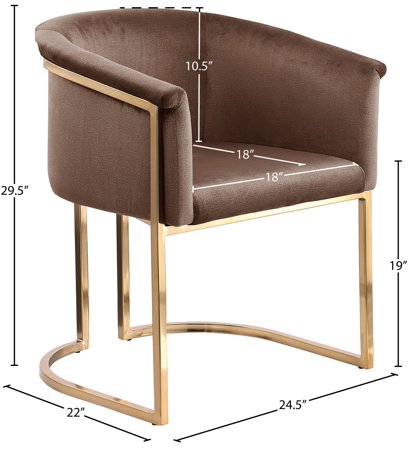 love brown velvet dining chair c