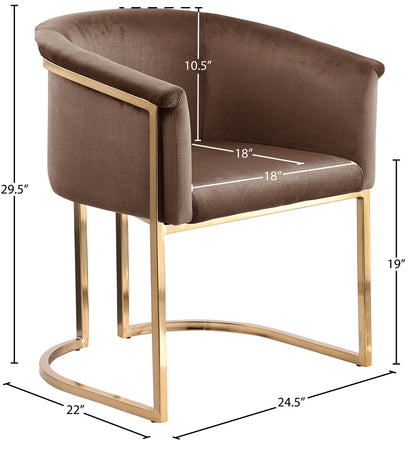 Love Brown Velvet Dining Chair C