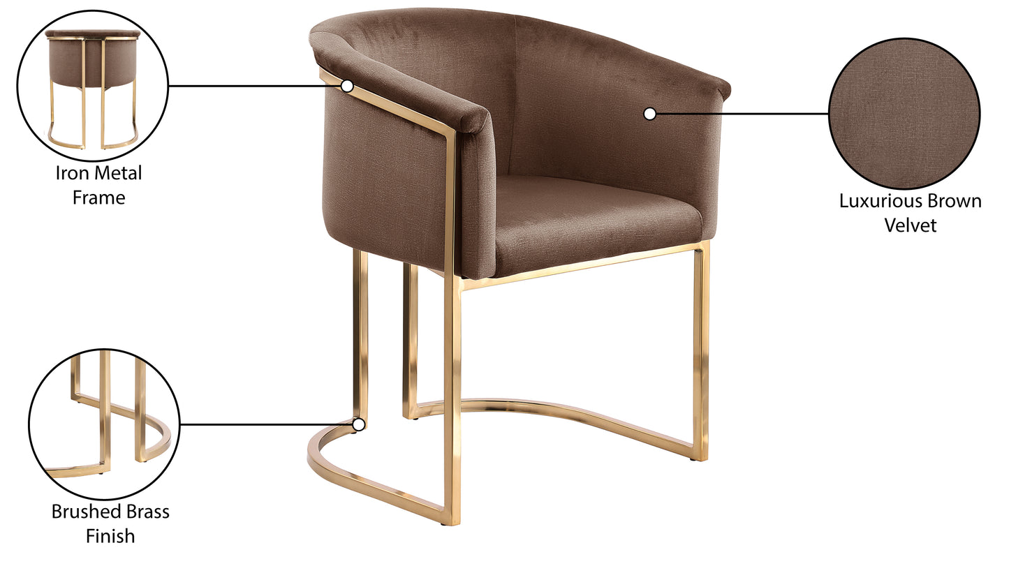 love brown velvet dining chair c