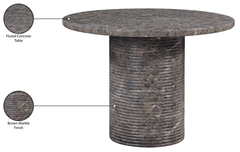 Dorian 43" Brown Concrete Indoor/Outdoor Dining Table, 1 Piece