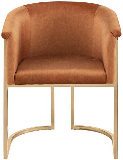 Love Cognac Velvet Dining Chair C