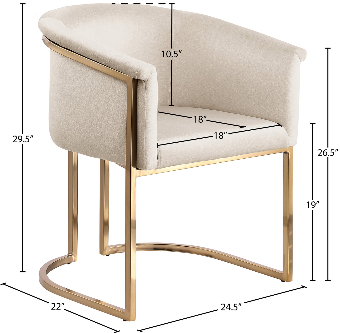 love cream velvet dining chair c