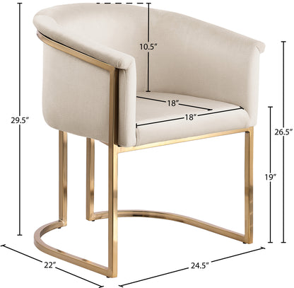 Love Cream Velvet Dining Chair C