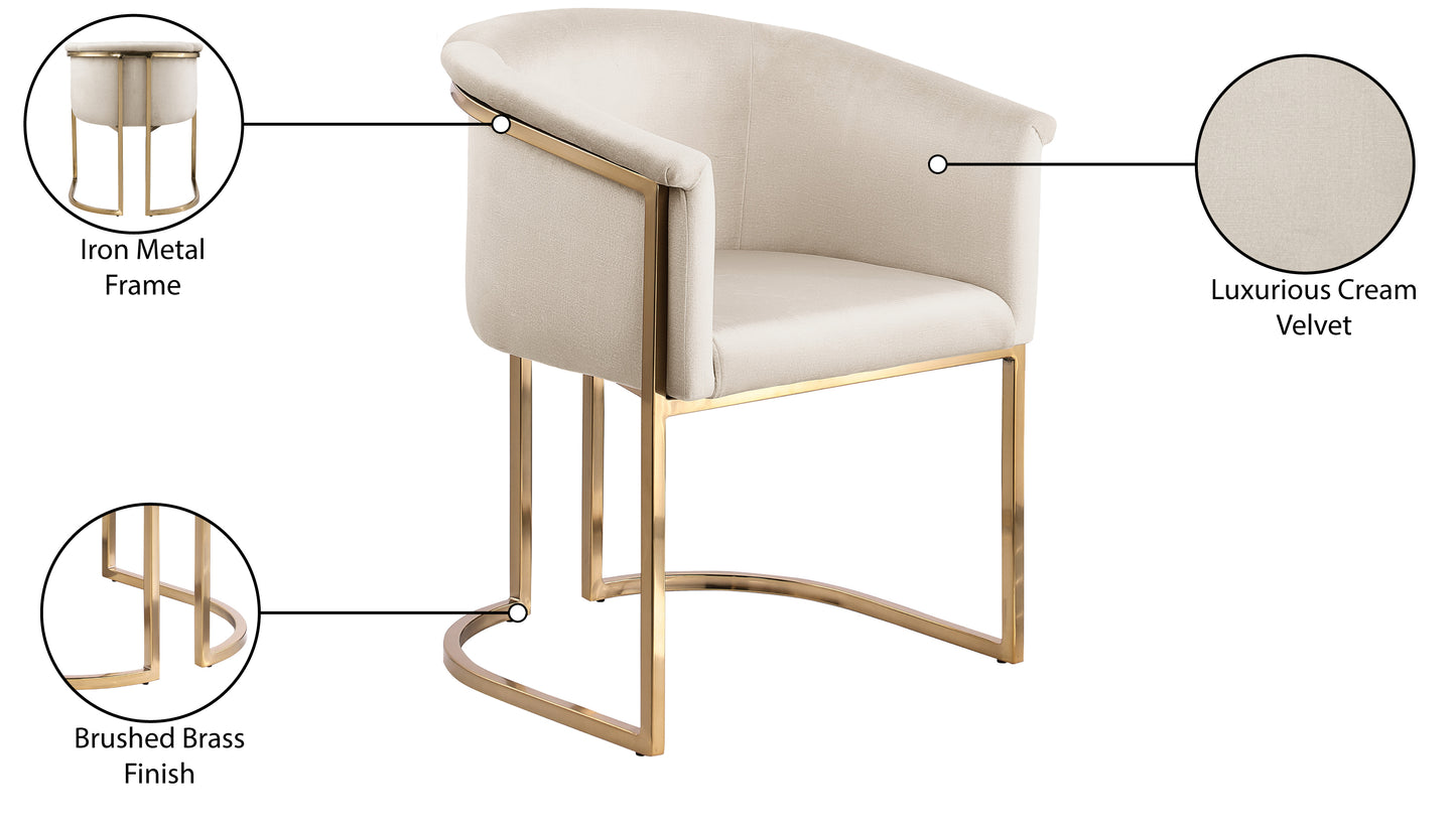 love cream velvet dining chair c