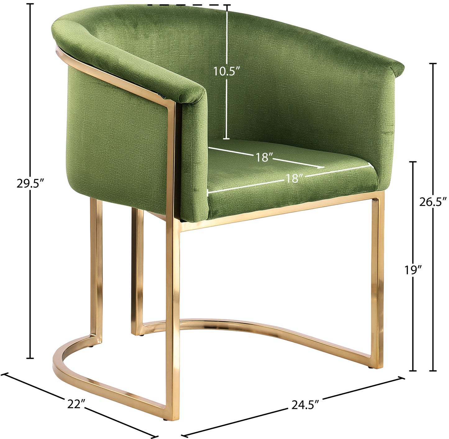 love olive velvet dining chair c