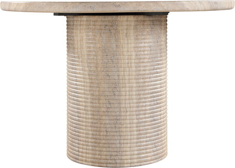 Dorian 43" Travertine Concrete Indoor/Outdoor Dining Table, 1 Piece