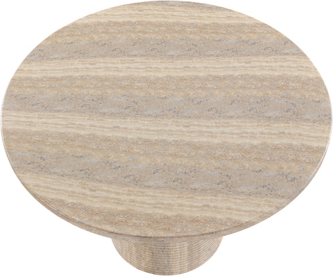 Dorian 43" Travertine Concrete Indoor/Outdoor Dining Table, 1 Piece
