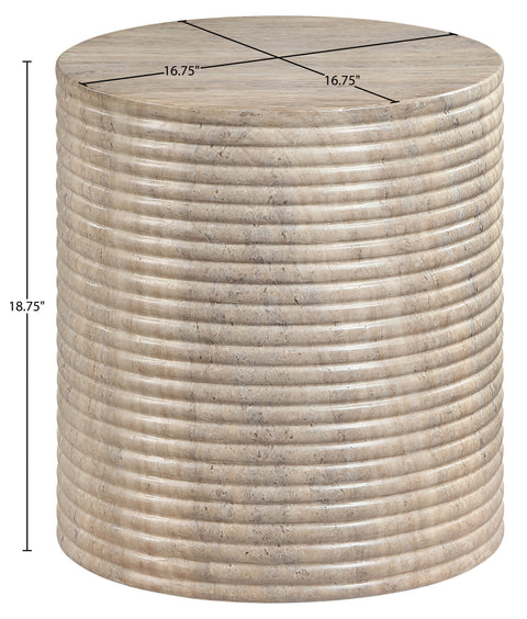 Dorian Travertine Concrete Indoor/Outdoor End Table, 1 Piece