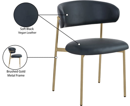 XOXO Black Vegan Leather Dining Chair