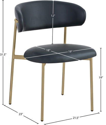 XOXO Black Vegan Leather Dining Chair