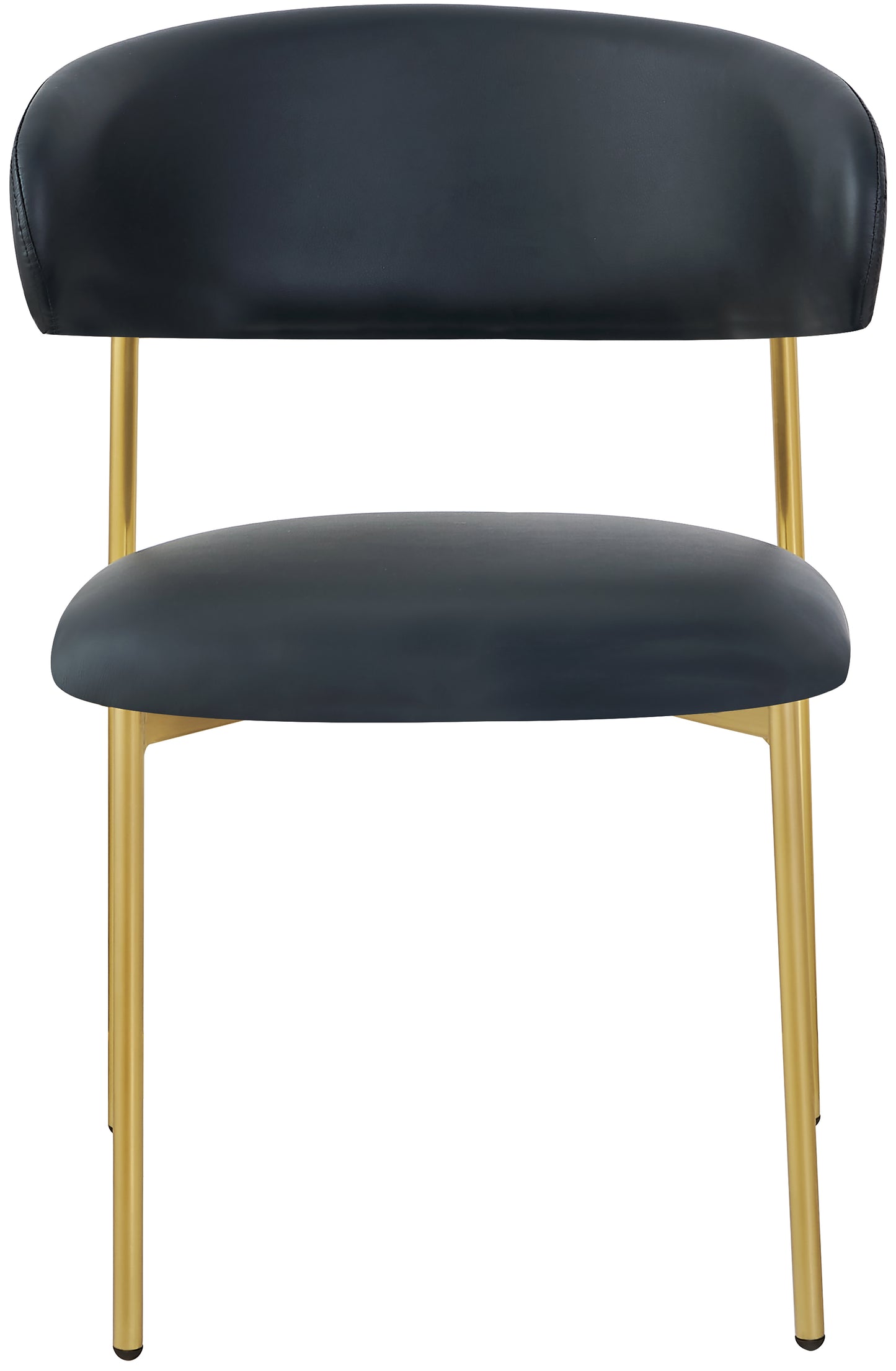 ziggy black faux leather dining chair c