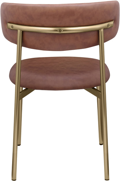 XOXO Brown Vegan Leather Dining Chair