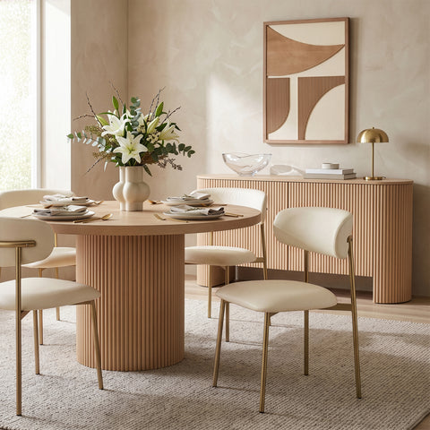 Opal Cream Vegan Leather Upholstered Dining Chair, 2-Piece