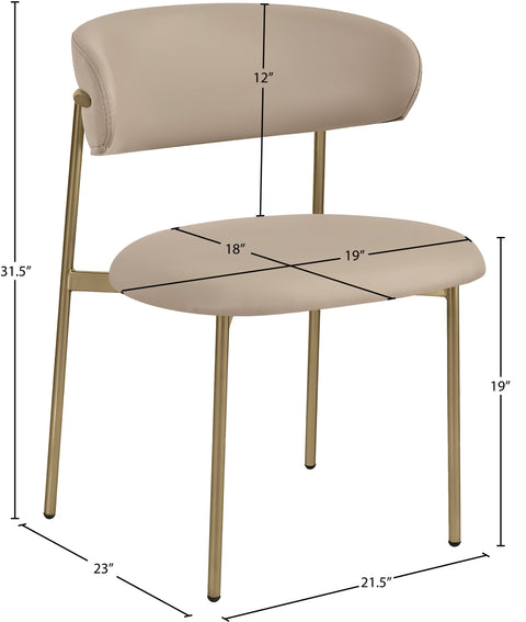 XOXO Taupe Vegan Leather Dining Chair