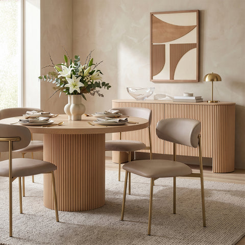 Opal Taupe Vegan Leather Upholstered Dining Chair, 2-Piece