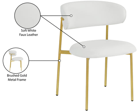 Ziggy White Faux Leather Dining Chair C