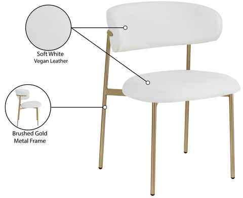 XOXO White Vegan Leather Dining Chair