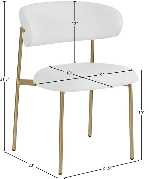 XOXO White Vegan Leather Dining Chair