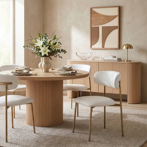 Opal Off-White Vegan Leather Upholstered Dining Chair, 2-Piece