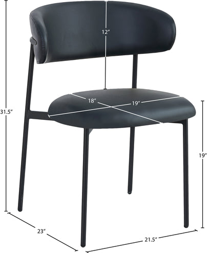 Ziggy Black Faux Leather Dining Chair C