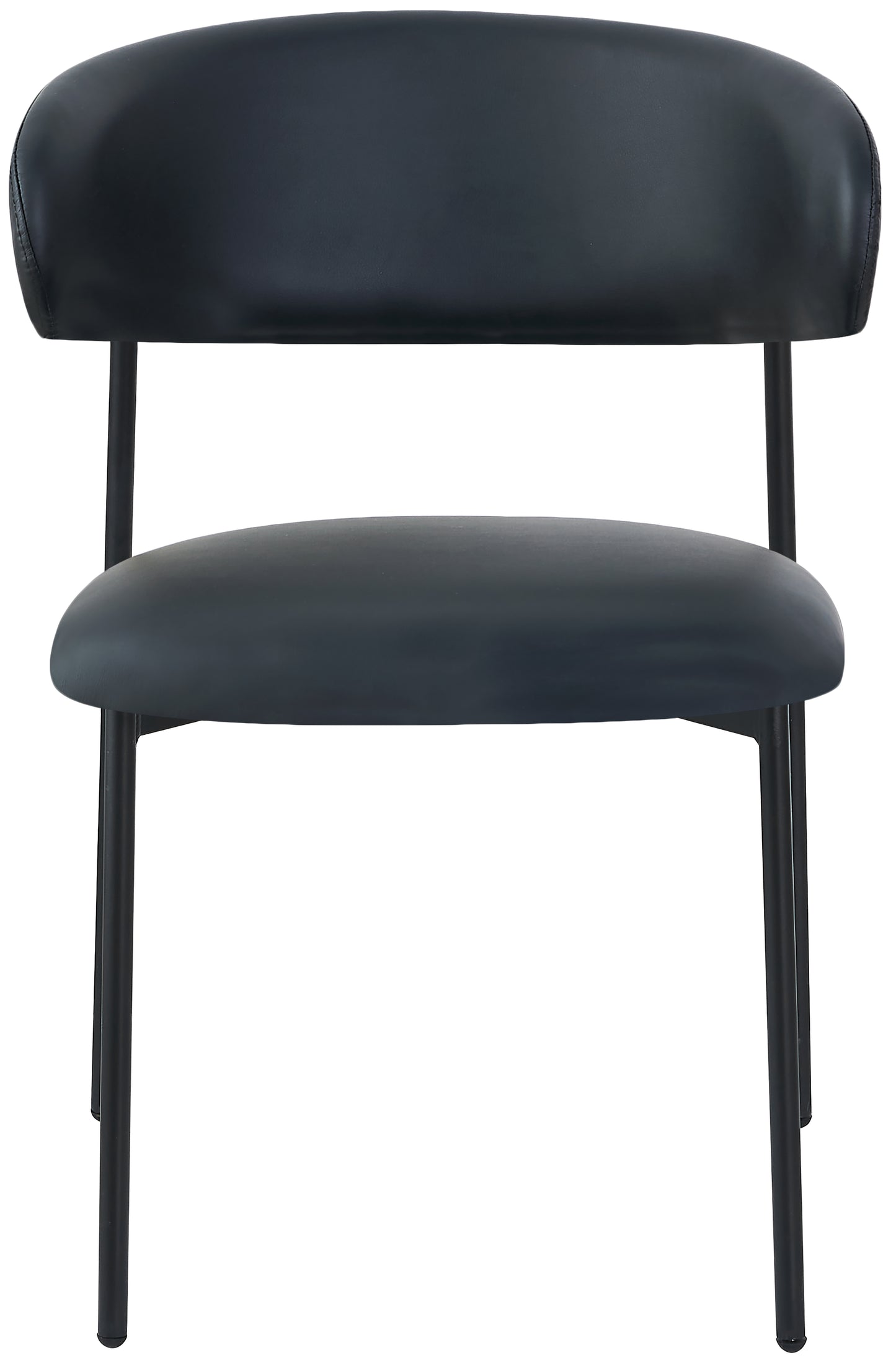 ziggy black faux leather dining chair c