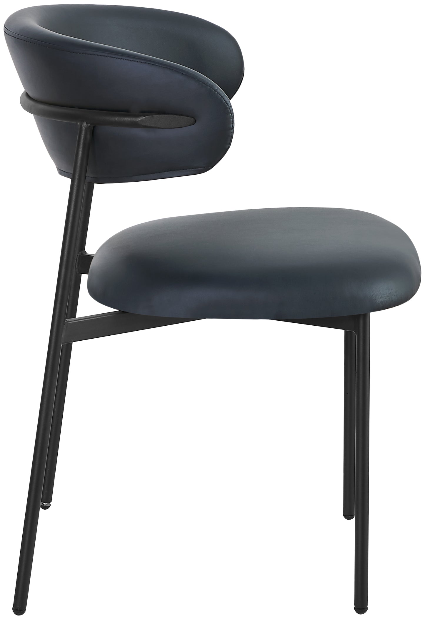 ziggy black faux leather dining chair c