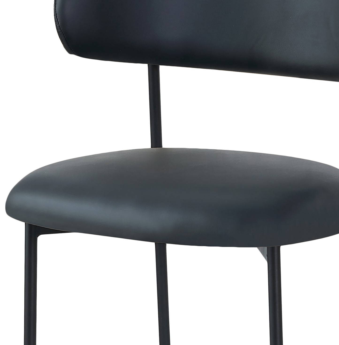 ziggy black faux leather dining chair c