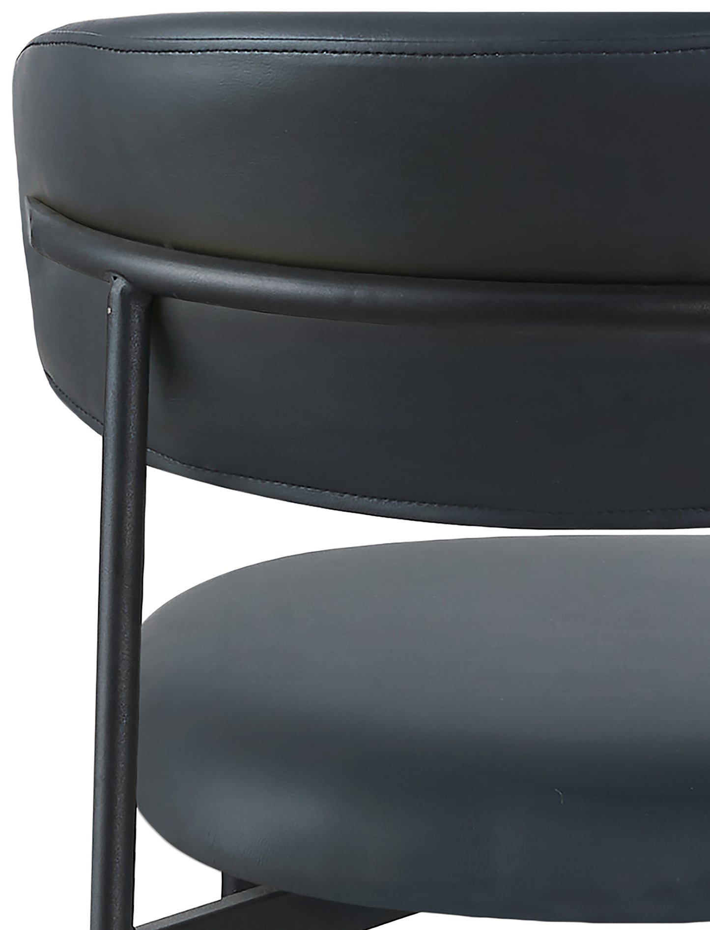 ziggy black faux leather dining chair c