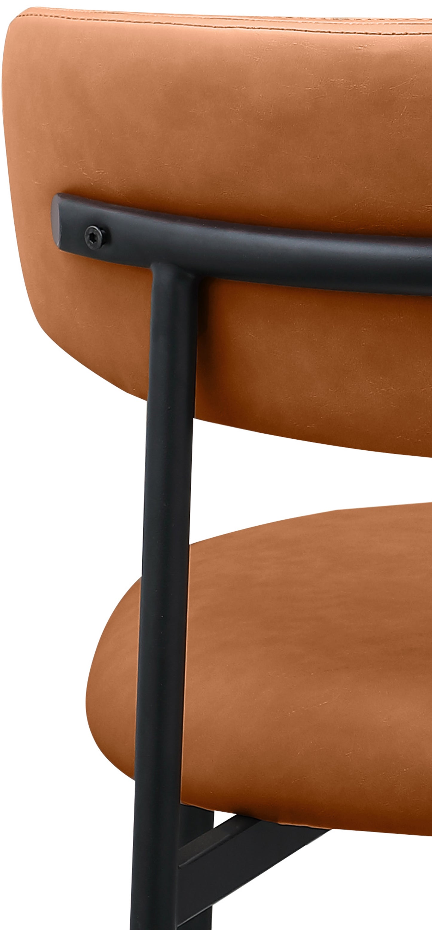 xoxo cognac vegan leather dining chair