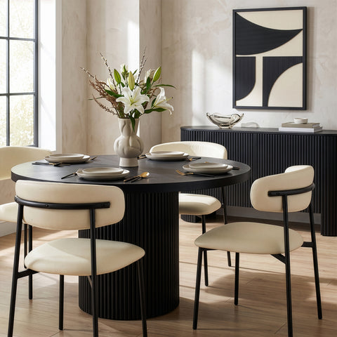 Opal Cream Vegan Leather Upholstered Dining Chair, 2-Piece (Style 2)