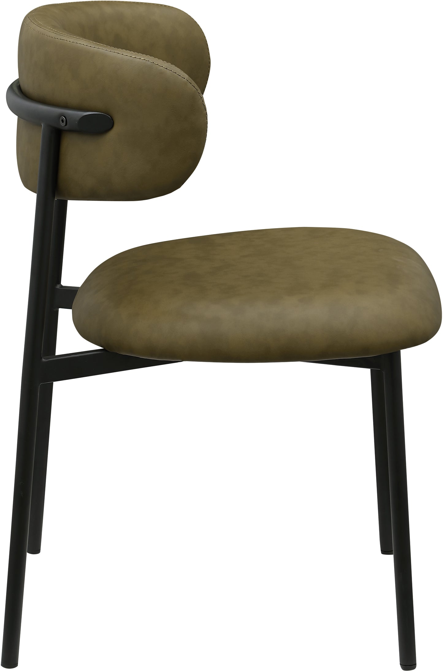 xoxo olive vegan leather dining chair