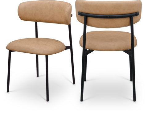 Opal Tan Vegan Leather Upholstered Dining Chair, 2-Piece