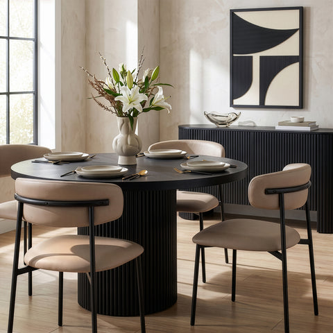 Opal Taupe Vegan Leather Upholstered Dining Chair, 2-Piece (Style 2)