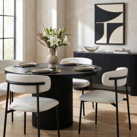 Opal Off-White Vegan Leather Upholstered Dining Chair, 2-Piece (Style 2)