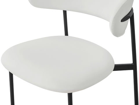 Ziggy White Faux Leather Dining Chair C