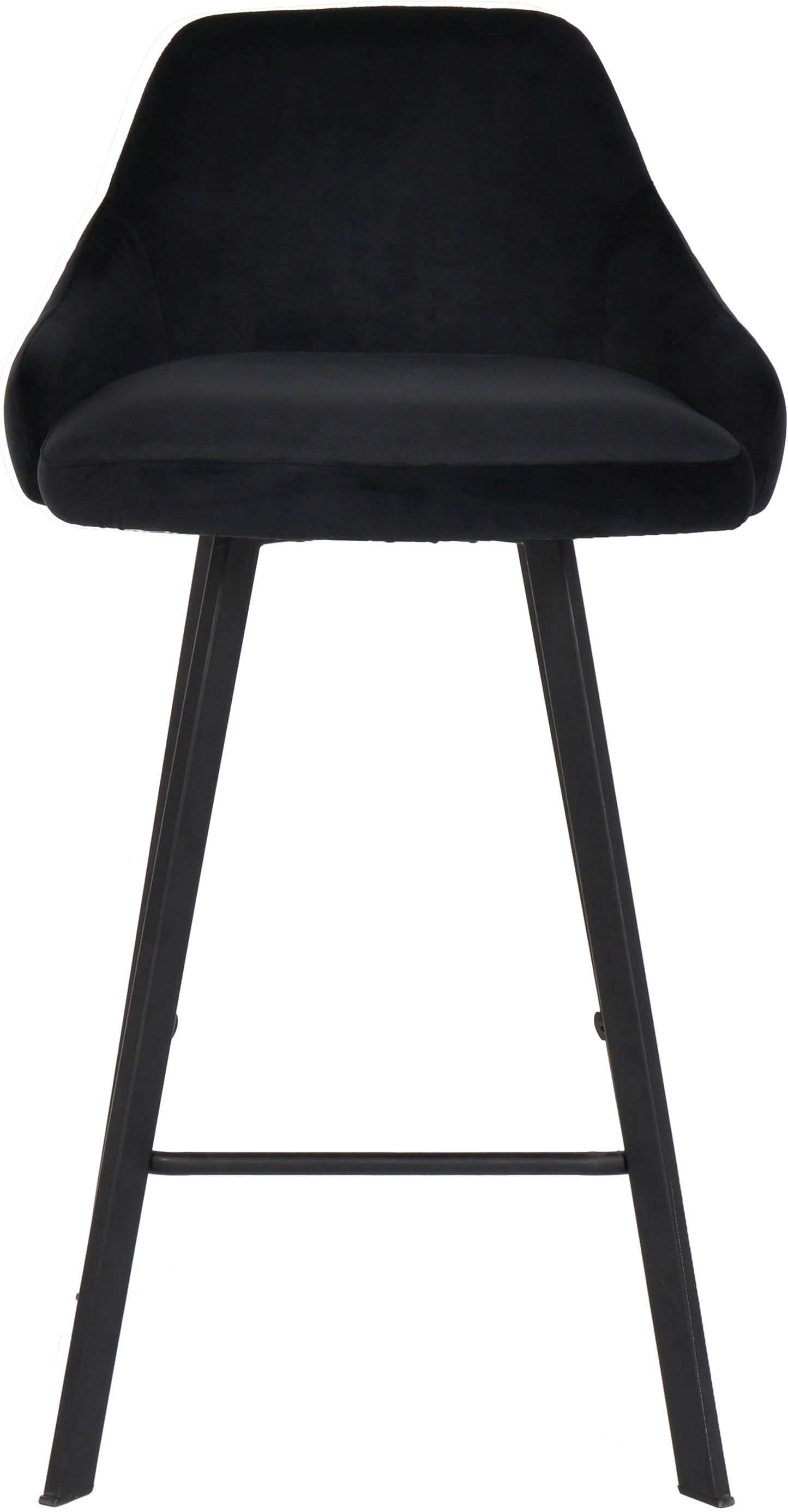 oblique black velvet stool black