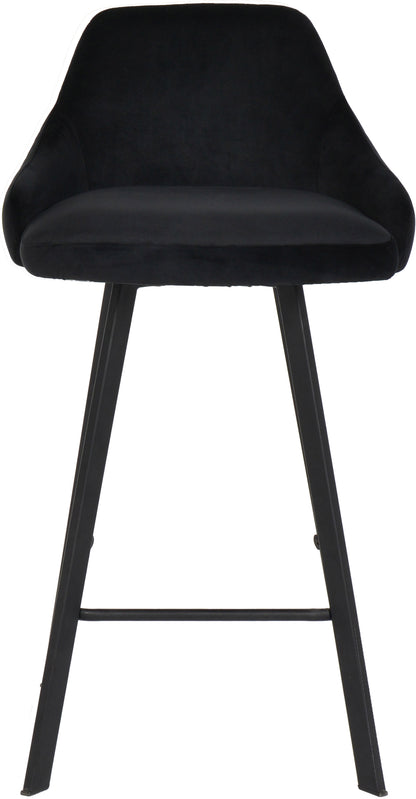 Oblique Black Velvet Stool Black