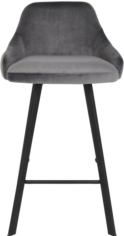 Oblique Grey Velvet Stool Grey