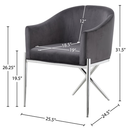 Cocoon Grey Velvet Dining Chair C